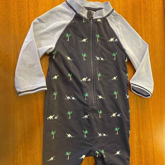 Janie and Jack Dinosaur Motif One Piece Swimsuit, 18-24 mos - Picture 1 of 5